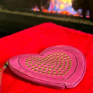 Heart Shaped Studded Wallet / Change Purse by Fossil - Retail $99